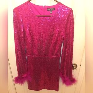 Pink Sequin Party Dress